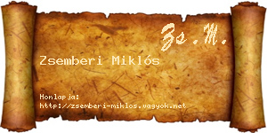 Zsemberi Miklós névjegykártya