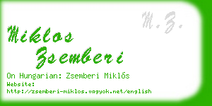 miklos zsemberi business card